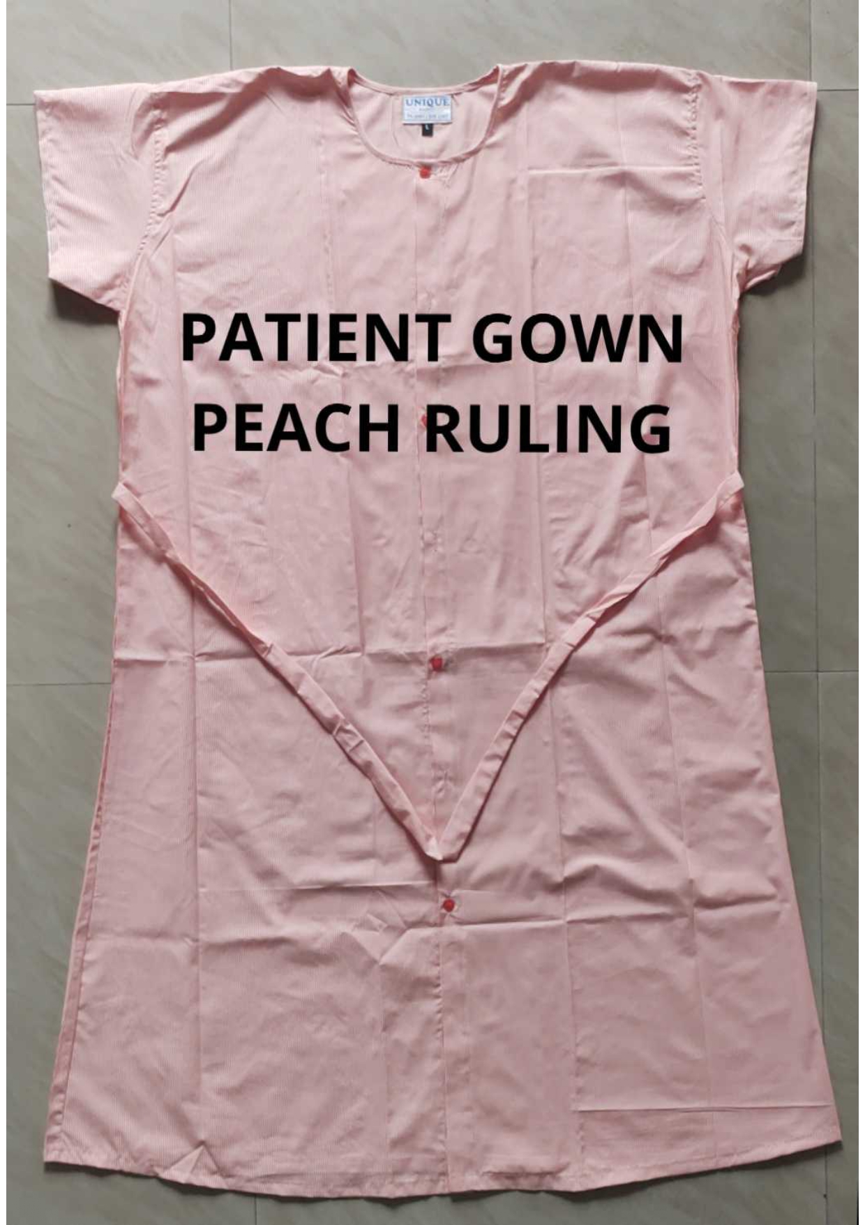 Patient Gown Peach Ruling